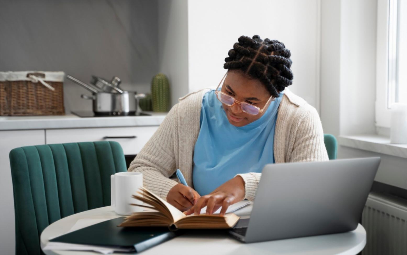 Financial planning materials and calculator spread on workspace